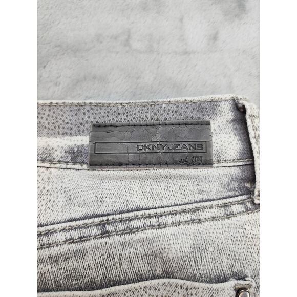 DKNY Jeans Mid Rise Jeggings Size 8 Gray Subtle Snakeskin Print Stretch Denim - Picture 6 of 16